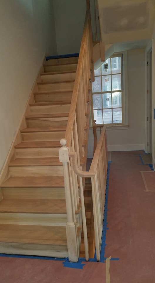 Dr. Paint Inc. Before: Wooden staircase ready for Affordable Painting Services Ocala FL
